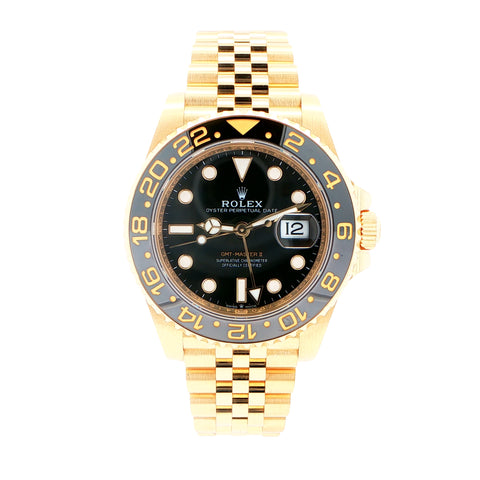 2025 Rolex GMT-Master II “Bumblebee” Yellow Gold Black & Gold Bezel – Ref. 126718GRNR – Like New Complete Set