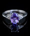 14K White Gold Amethyst & Diamond Ring Size 6.25