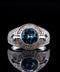 14K White Gold Blue Topaz & Diamond Ring, 0.50 CTW, Size 6.5