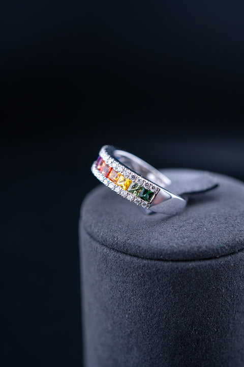 14K White Gold Sapphire & Diamond Ring – 1.24ct / 0.43ctw