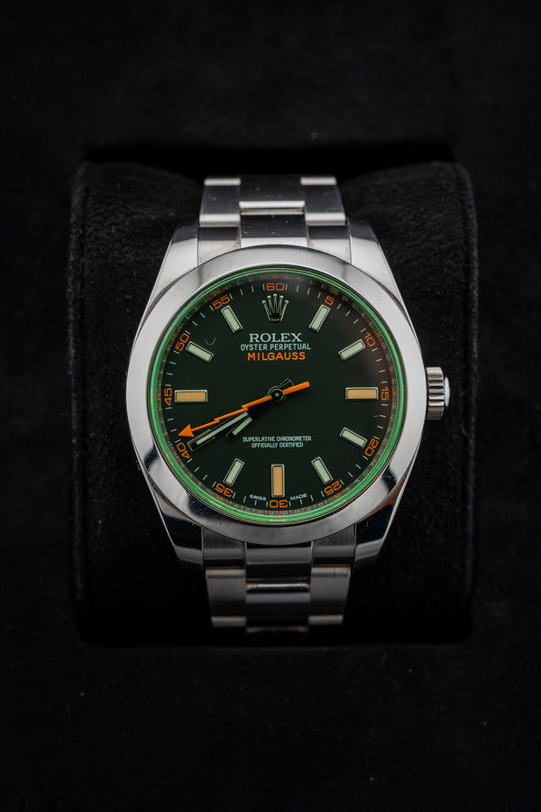 2016 Rolex Milgauss 116400GV 40mm Green Sapphire Crystal