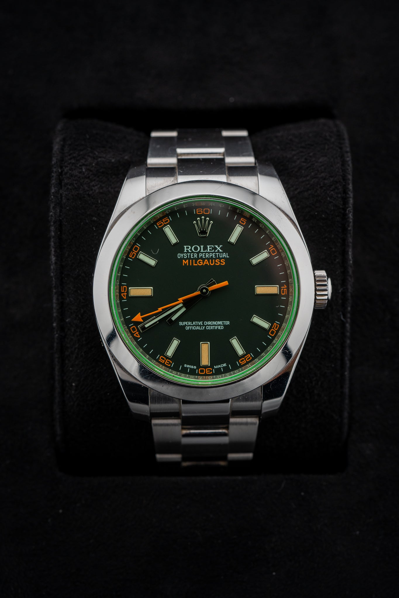 Rolex Milgauss 116400GV 40mm Green Sapphire Crystal – 2016, Card Only