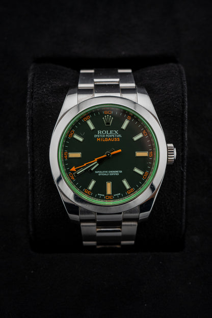 Rolex Milgauss 116400GV 40mm Green Sapphire Crystal – 2016, Card Only
