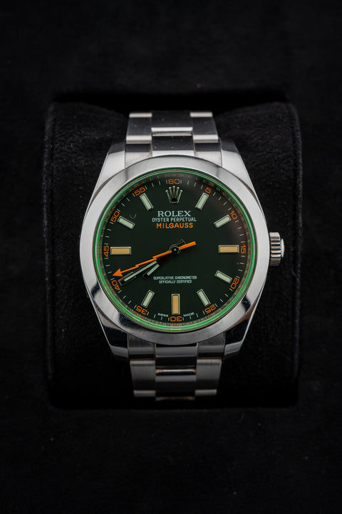 Rolex Milgauss 116400GV 40mm Green Sapphire Crystal – 2010's Complete Set