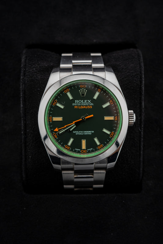 Rolex Milgauss 116400GV 40mm Green Sapphire Crystal – 2016, Card Only
