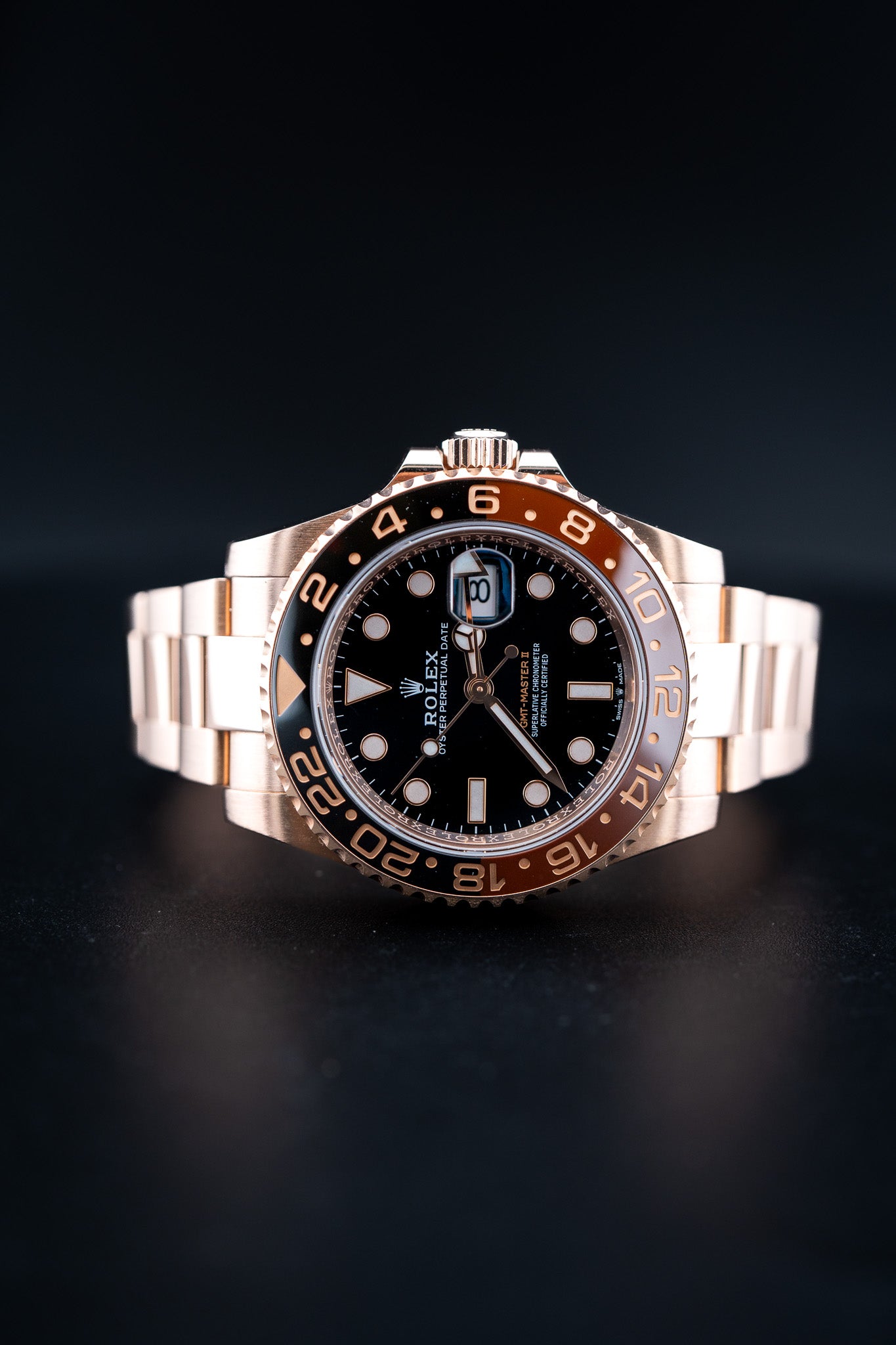 2024 Rolex GMT-Master II “Rootbeer” – Full Everose Gold – Ref. 126715CHNR – Like New Complete Set