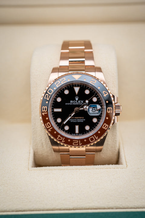 2024 Rolex GMT-Master II “Rootbeer” – Full Everose Gold – Ref. 126715CHNR – Like New Complete Set