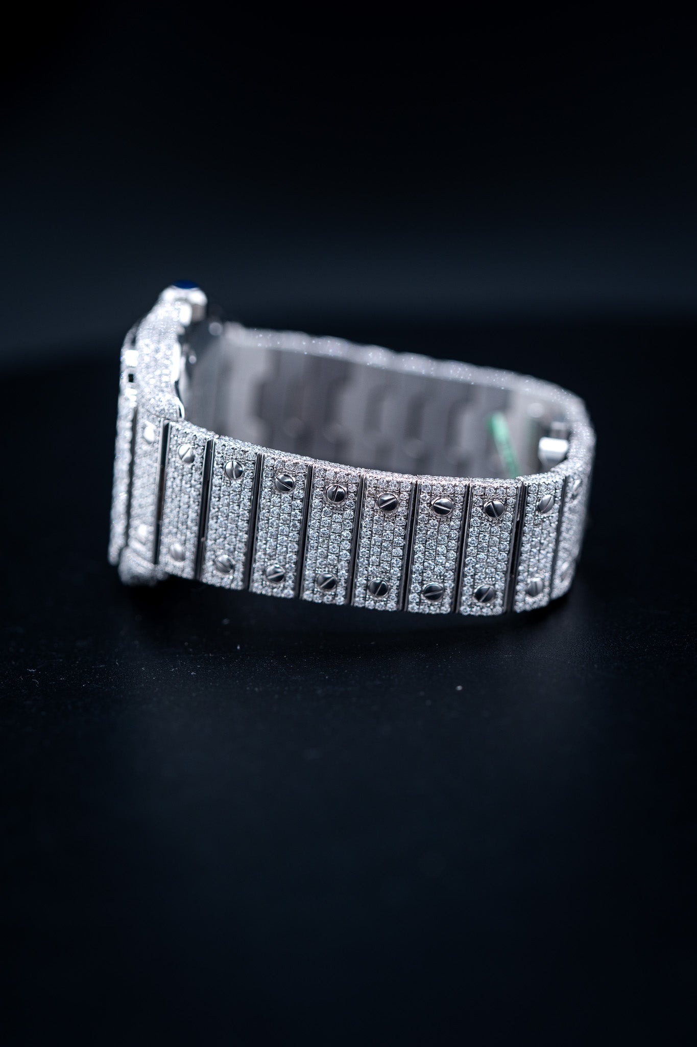 Cartier Santos XL Stainless Steel Bustdown – Custom 22 CTW VS+ Lab Diamonds – Complete Set
