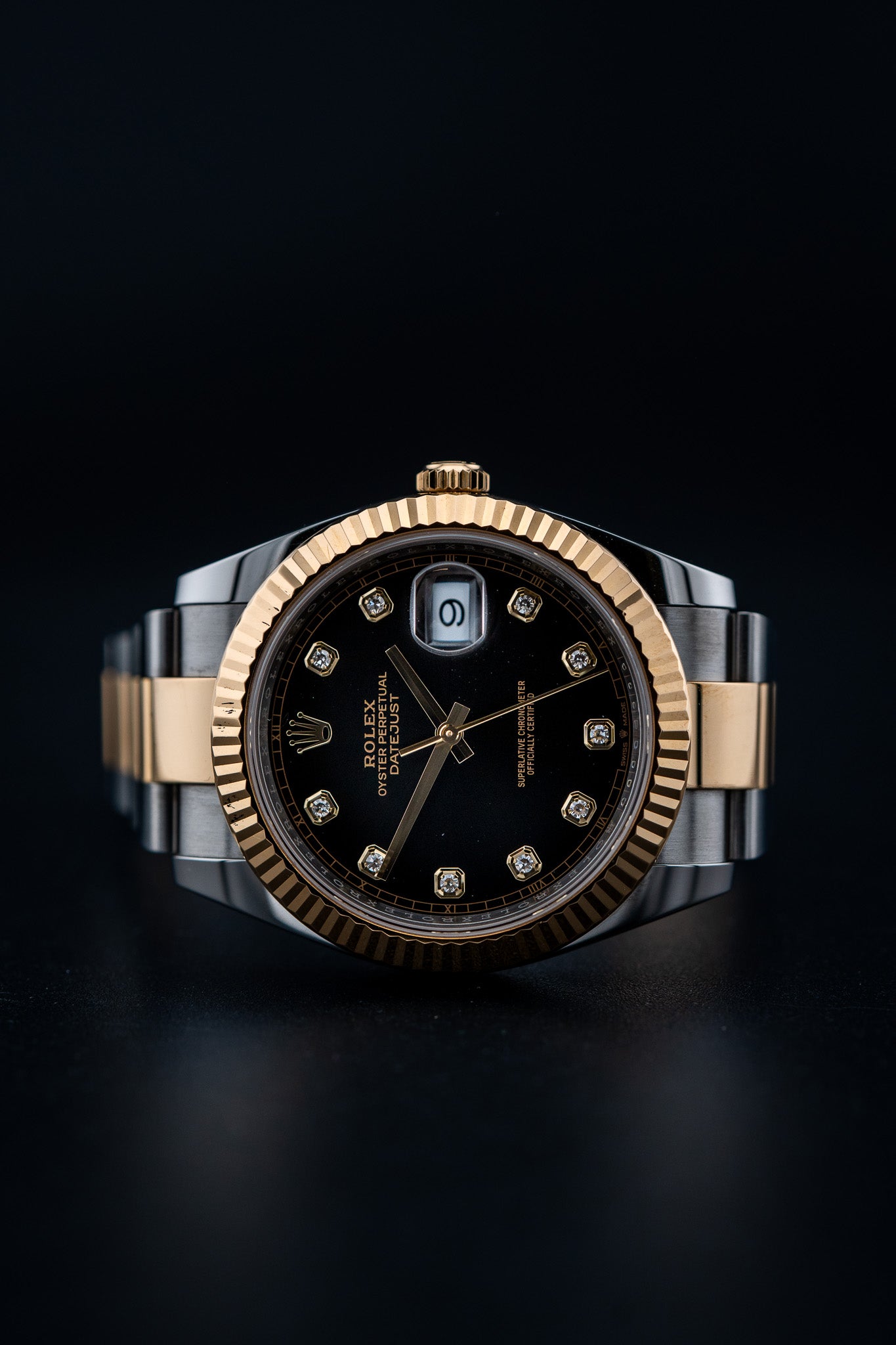 2024 Rolex Datejust 41 Black Dial Two-Tone Oyster Diamond Markers – Mint Complete Set