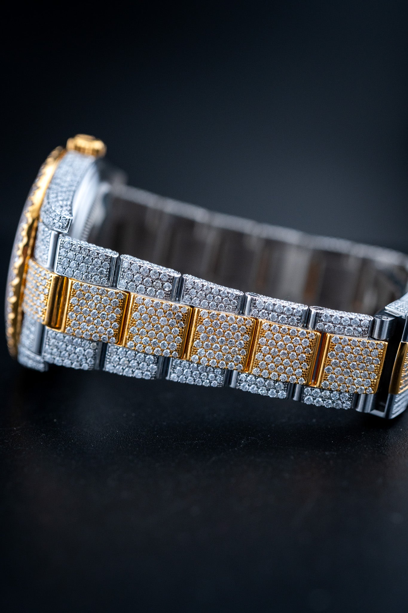 Brand New Rolex Datejust 41 – Two-Tone Yellow Gold – Fully Iced Out – Ref. 126300– Watch & Card