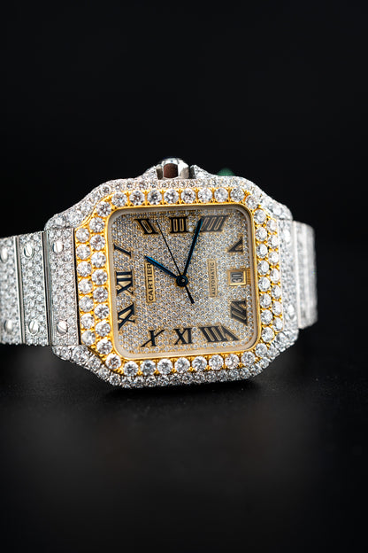 Cartier Santos XL Two-Tone – Full Bustdown – Lab Diamonds