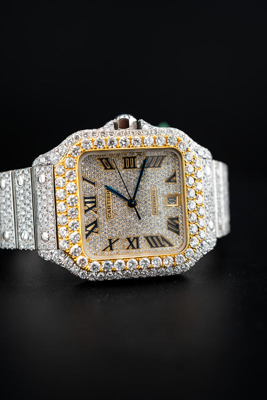 Cartier Santos XL Two-Tone – Full Bustdown – Lab Diamonds