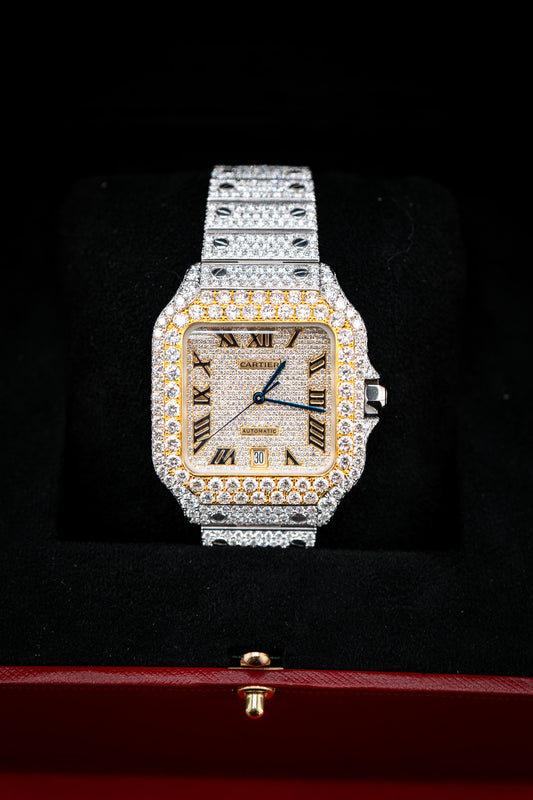 Cartier Santos XL Two-Tone – Full Bustdown – Lab Diamonds