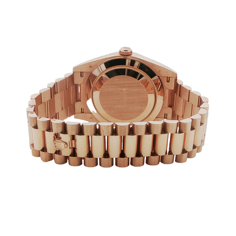 2024 Rose Gold Rolex Day Date Factory Diamond Baguette Dial Ref. 228235