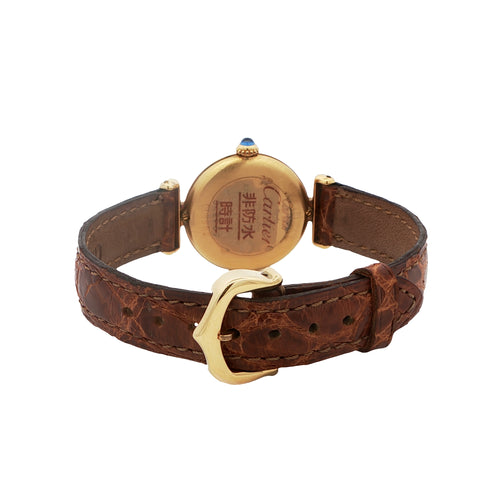 Cartier Colisée 18K Vermeil Brown Leather Strap Ladies Watch