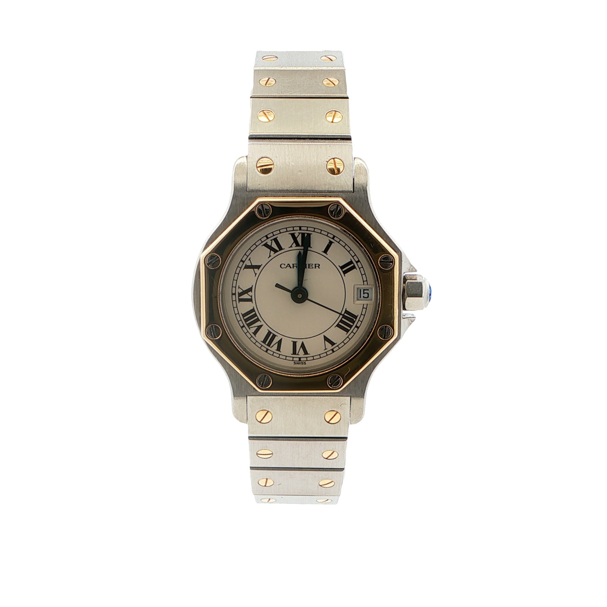 Cartier Santos Octagon LM W2001583 SS/K18YG Ivory Dial  display picture 1
