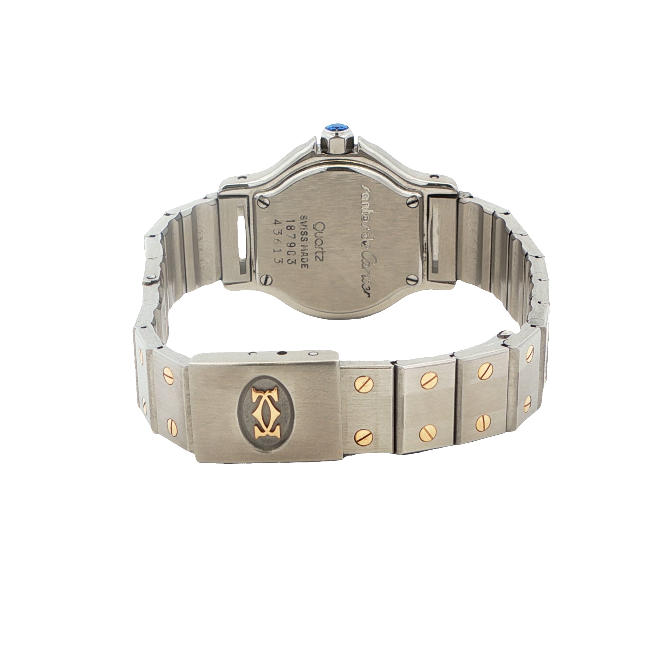 Cartier Santos Octagon LM W2001583 SS/K18YG Ivory Dial Quartz
