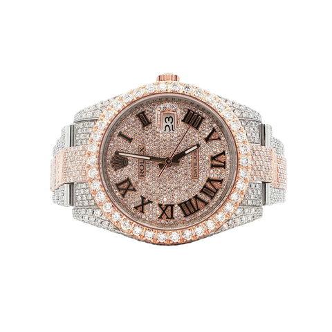 Rolex Datejust 41 – Two-Tone Rose Gold – Fully Iced Out with Natural Diamonds