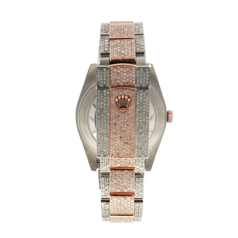 Rolex Datejust 41 – Two-Tone Rose Gold – Fully Iced Out with Natural Diamonds