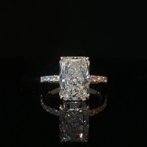14K Yellow Gold Radiant Cut Diamond Engagement Ring