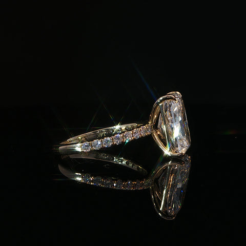 14K Yellow Gold Radiant Cut Diamond Engagement Ring