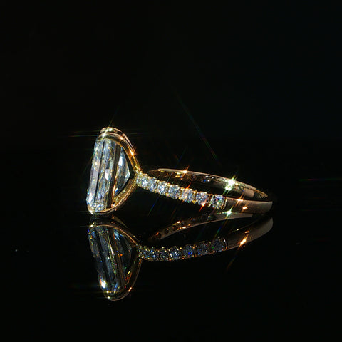 14K Yellow Gold Radiant Cut Diamond Engagement Ring