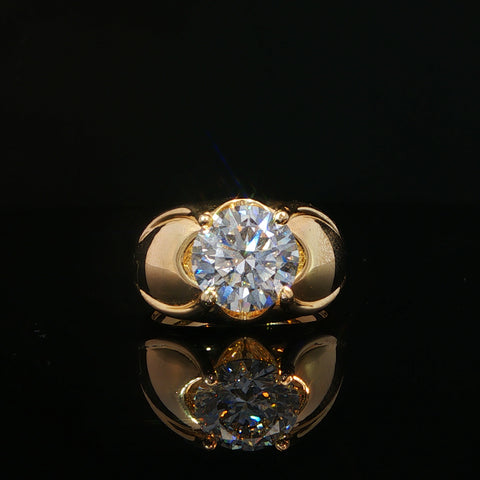 10K Yellow Gold Diamond Men's Ring Size 7