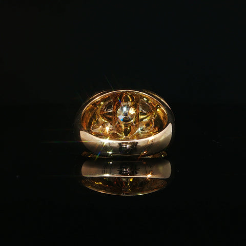 10K Yellow Gold Diamond Men's Ring Size 7