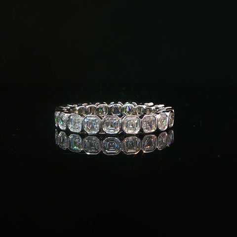 10K White Gold Asscher Cut Diamond Eternity Band