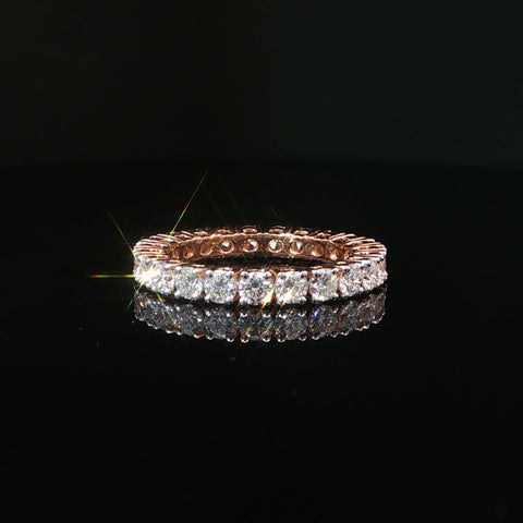 10K Rose Gold Round Cut Diamond Eternity Band