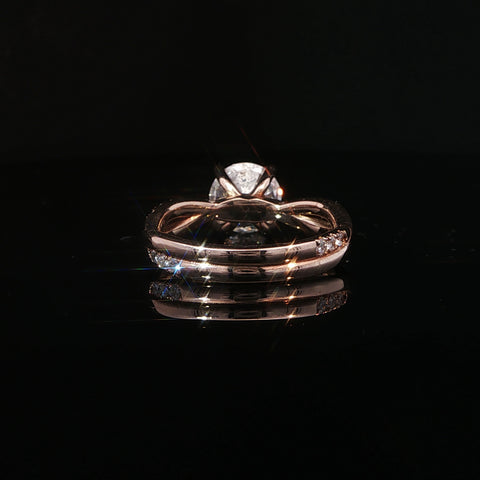 14K Rose Gold Round Cut Diamond Engagement Ring