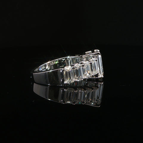 14K White Gold Emerald Cut Diamond Engagement Ring