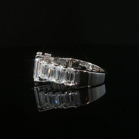 14K White Gold Emerald Cut Diamond Engagement Ring