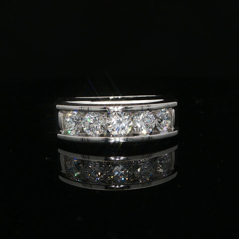 10K White Gold Diamond Channel Set Ring