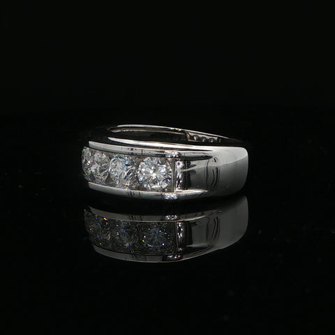 10K White Gold Diamond Channel Set Ring