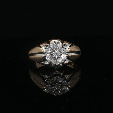 10K Yellow Gold Diamond Cluster Ring