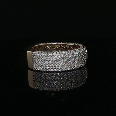 14K Yellow Gold Diamond Pave Men's Ring
