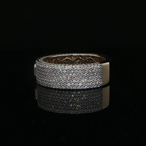 14K Yellow Gold Diamond Pave Men's Ring