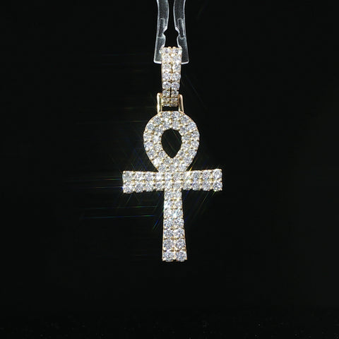 10K Yellow Gold Diamond Ankh Pendant