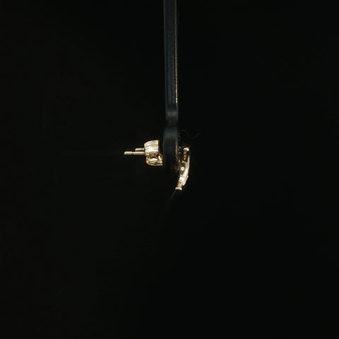 10K Yellow Gold Diamond Moon Earrings