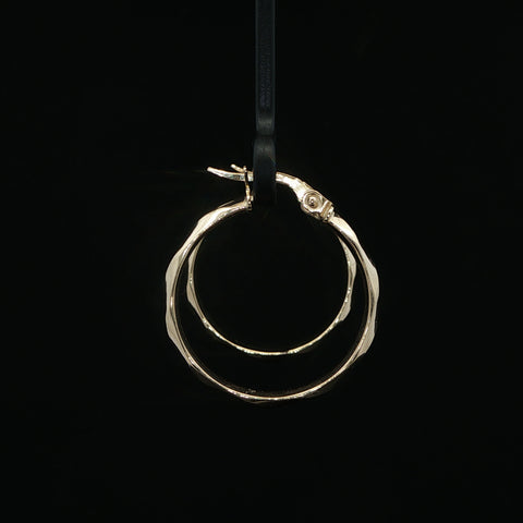14K Yellow Gold Geometric Hoop Earring