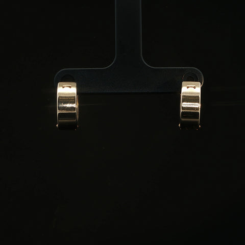 14K Yellow Gold Baguette Diamond Huggie Hoop Earrings