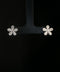 10K White Gold Diamond Flower Cluster Stud Earrings