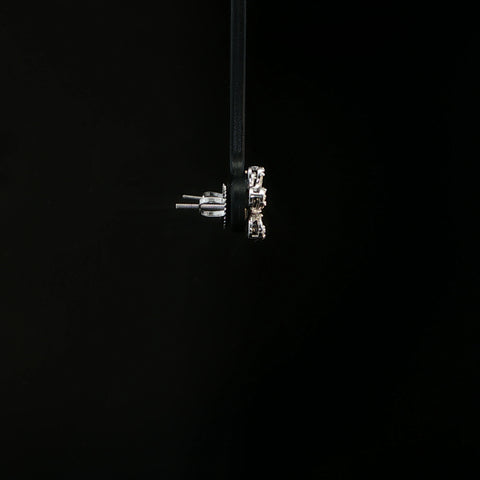 10K White Gold Diamond Flower Cluster Stud Earrings