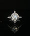 10K White Gold Pear Cut Diamond Half Halo Engagement Ring