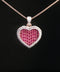 10K Rose Gold Diamond & Ruby Heart Necklace