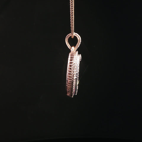 10K Rose Gold Diamond & Ruby Heart Necklace