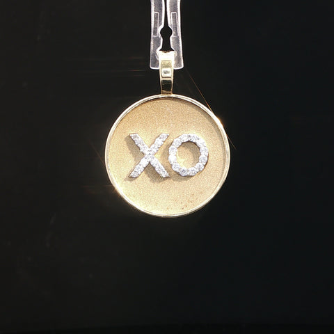18K Yellow Gold Diamond "XO" Pendant