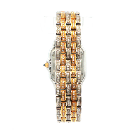 Custom Iced Out Two-Tone Yellow Gold Vermeil Cartier Panthere Medium