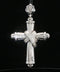 10K White Gold Diamond Ribbon Cross Pendant